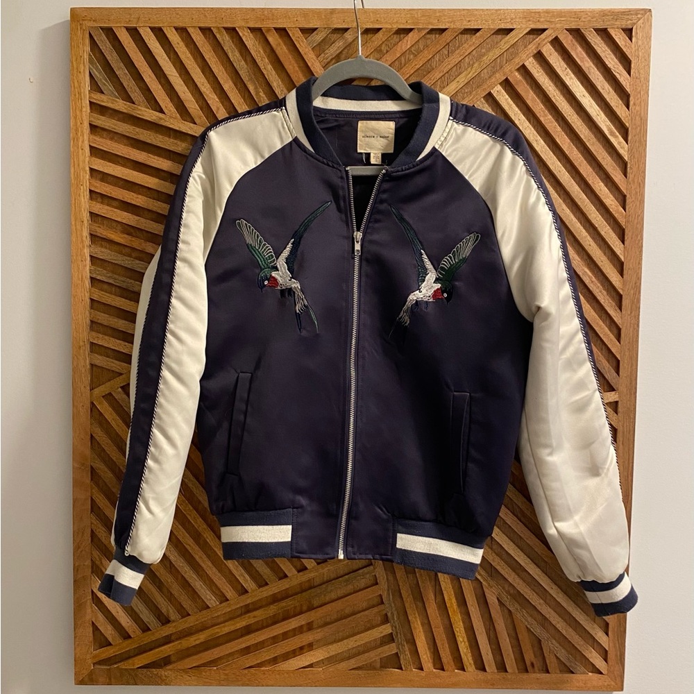 Silence + Noise Embroidered Bomber Jacket